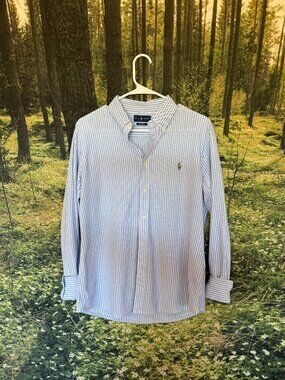 Ralph Lauren Polo Striped Button-Down Shirt — Blue/White, Classic Oxford